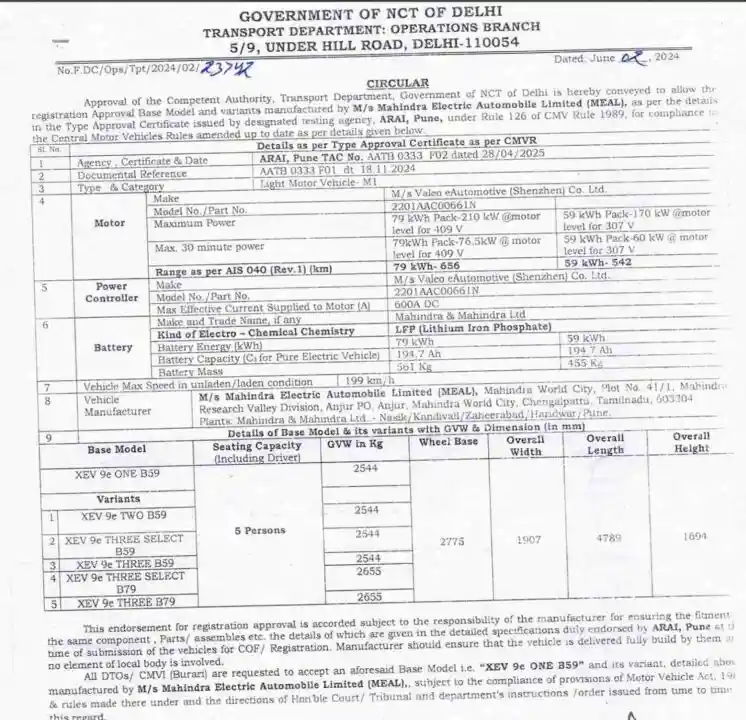 Mahindra EV Related Document